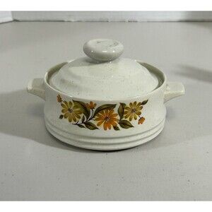 Capri Floral Bake Serve n Store Stoneware Small Serving Dish With Lid Japan